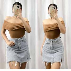 L-J HOT TOPS TRENDS OFF SHOULDER SLEEVE WIT SIZE S to M /L-XL