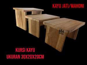 Kursi Jongkok Kayu/Dingklik Kayu Ukuran 30x20x20cm/Kursi Pendek/Kursi Jongkok Galatama