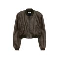 Áo Khoác Da 𝘽𝙮𝙘𝙖𝙢𝙘𝙖𝙢 Croptop Dáng Bomber Cao Cấp Thanh Lịch Châu Âu. 