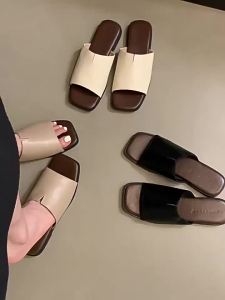 [Free Shipping] WomenS Summer Outdoor Slippers 2025 New Korean Style Seaside Beach Soft Flat Slide Sandals
