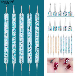 5Pcs/Set Dual-ended DIY Nail Art Dotting Pen Acrylic Sequins Handle Salon Decoration Rhinestones Picking Manicure Dot Tool
