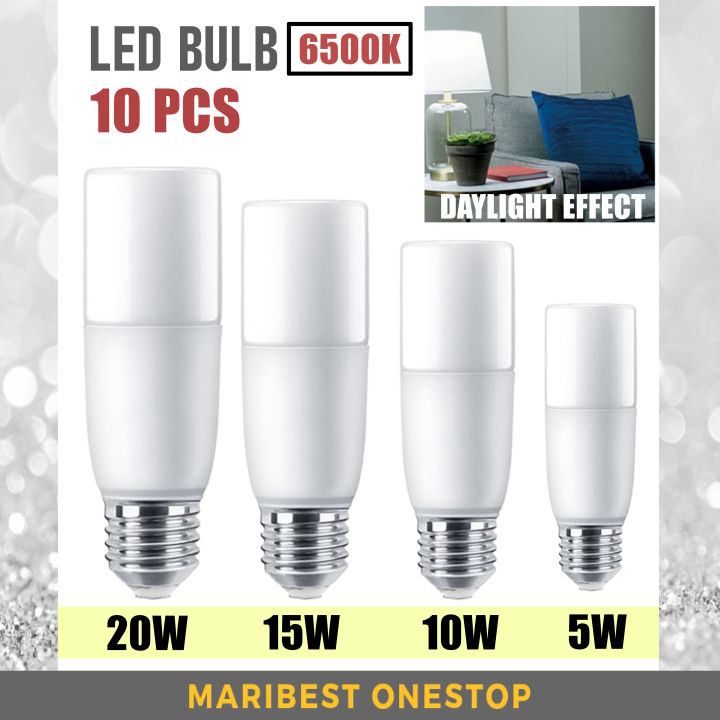 10PCS LED Bulb 6500K [5W 10W 15W 20W] Daylight Effect LED Light Stick ...