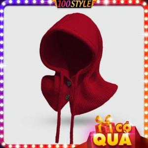Nón Len Giữ Ấm Phủ Kín Đầu Và Cổ Balaclava Cài Nút - 100style