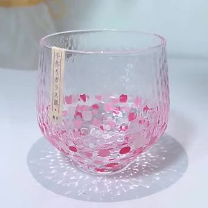 Colored Starry Sky Cup Japanese Style Handmade Hammer Crystal Glass Female Water Teacup Wine Gift Whisky Tumbler For Women 240ml
