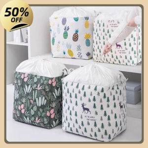 100L Oversize Clothes storage bag Clothes Collapsible Laundry Baskets Quilt Drawstring Storage Bag