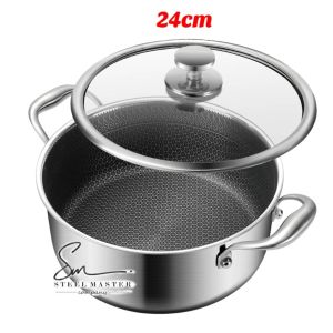 SUS 316 Stainless Steel Non Stick Sauce Pot /Frying Wok with handle