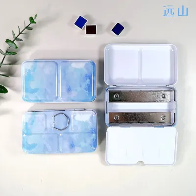 Water Color Lightweight Iron Box Pigment Empty Watercolor Plate Paint Box half tin palette