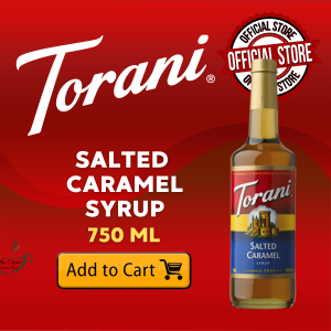 Torani Salted Caramel Flavoring Syrup 750ml Glass Bottle | Premium Coffee Syrup for Latte Cappuccino Mocha Milk Tea