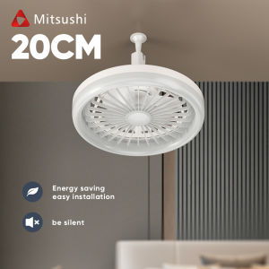 Mitsushi 2 in 1 Ceiling Fan Light Remote Control E27 Led Bulb Lights Energy Saving Ceiling Light Silent Fan Light Chandelier Ceiling Light Fan