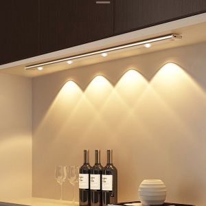 Magnetik Lampu Strip LED 3 Warna Ukuran 40 / 60cm Dengan Sensor Gerak Untuk Lemari Pakaian Untuk Lemari Dapur