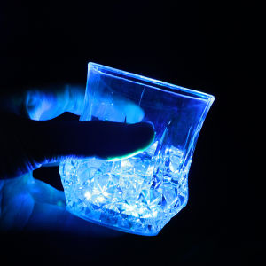 LED Flashing Glowing Water Liquid Activated Light-up Glass Cup Mug Party