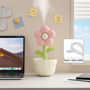 Flower Air Humidifier 300ml Creative Desktop Cool Fogger Simple Cute Mini Quiet Cool Mist USB Air Purifier