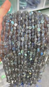 Natural Labradorite Flat Nugget Beads 6mm-8mm