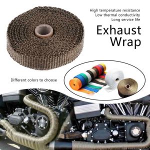 【Ready stock】1 PC 5cm*5m Exhaust Heat Wrap Roll For Motorcycle Fiberglass Heat Shield Tape With Stainless Ties Exhaust Pipe Protection Moto Parts Exhaust & Accessories