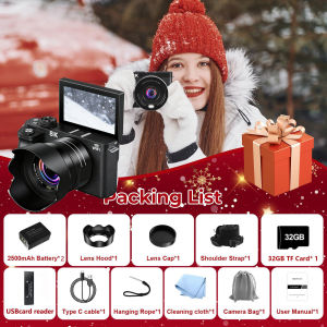 VETXI 8K Digital Video/Still Camera (88MP) WiFi-enabled vlogging camera featuring a 3-inch 180° flip screen and 18x optical zoom.