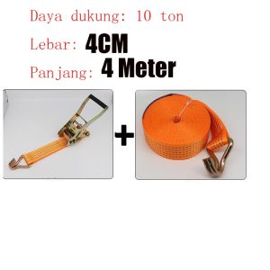 10 Ton Tali Kecepatan Ratchet Tie Down 4 cm x 6M/8M/10M 5CMx 6M/8M Lashing Track Trek Belt Trackbelt Tali Pengikat Barang Truck, Ratchet Tie Down 4 cm X 4M/6M/8M/10M 5 cm X 6M/8M
