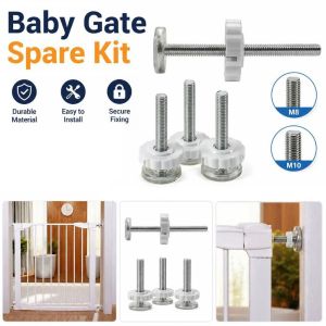 DOWNA Cài đặt không cần dụng cụ Bộ phụ kiện thay thế cho cửa chắn trẻ em Chống gỉ sét Bu lông vặn cổng Trục cổng an toàn Phụ tùng thay thế cho cửa chắn trẻ em Bảo vệ nhà cửa khỏi trẻ em