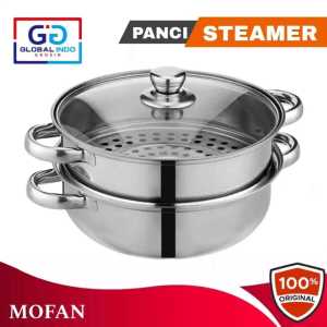 Panci Steamer Siomay Dua Susun Pot Multi Fucntion Soup Steamer 28 Cm Panci Kukus Tutup Kaca