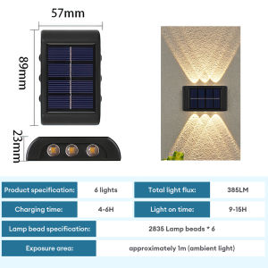 YESQ Solar Sensor Wall Light Strong Brightness 8LED Lampu Solar Auto On/Off  Waterproof Solar Light Outdoor Motion Detector Charge Solar Light Street Landscape Garden Decor Lampu Dinding