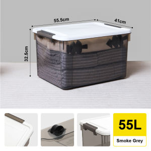 Citylife 55L Stackable Storage Box With Wheels Plastic Storage Box Organizer Large Capacity Container With Wheels