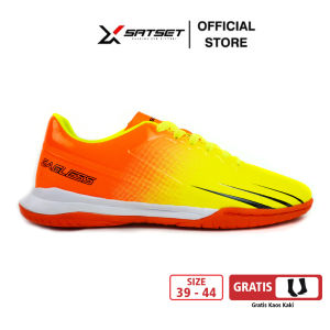 SATSETX Sepatu Futsal Eagless In Series Stabilo Oren Original Size 38-44