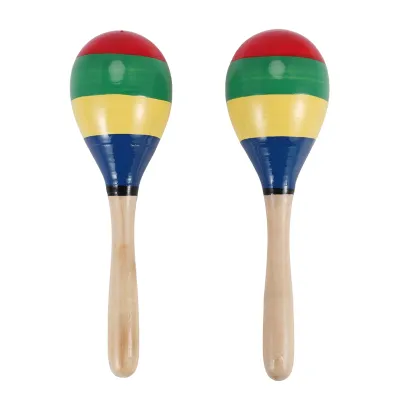 Maracas Hand Percussion Rattles Wooden Rumba Shaker Musical Instrument for Kids Adults Set of 2 Easy to Use 20 X 6cm