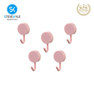 Steve Kyle Five Pieces Creative Round Small Hook Multi-functional Compact Strong Adhesive Hanging Hooks Non-traceable