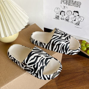 READY STOCK WALK IN Cow Zebra Bathroom Anti-slip Slipper Couple Living Room Indoor Men Women Slipar