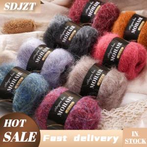 SDJZT 2 cái nhiều màu Alpaca Mohair Gradient nhuộm Mohair dệt kim tay trung bình dày mô hình bé Len Khăn Choàng chăn