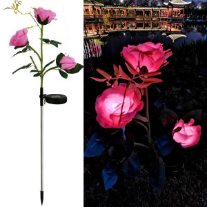 Rose Flowers Solar Decor Light Outdoor Garden Lights Decorative Landscape Lamp Lighting Decorations