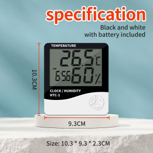 Indoor LCD Electronic Humidity Meter Humidity Meter Digital Thermometer Hygrometer Weather Station Alarm Clock