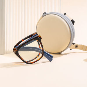 JN IMPRESSION Fashion cross-border reading glasses portable anti-blue light glasses foldable with storage bag elderly single vision reading glasses