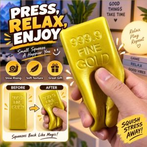 Slow Rising Squishy Realistic Gold Bar Fidget Toy Stress Relief Soft Reusable Creative Office Desk Toy Adults Kids