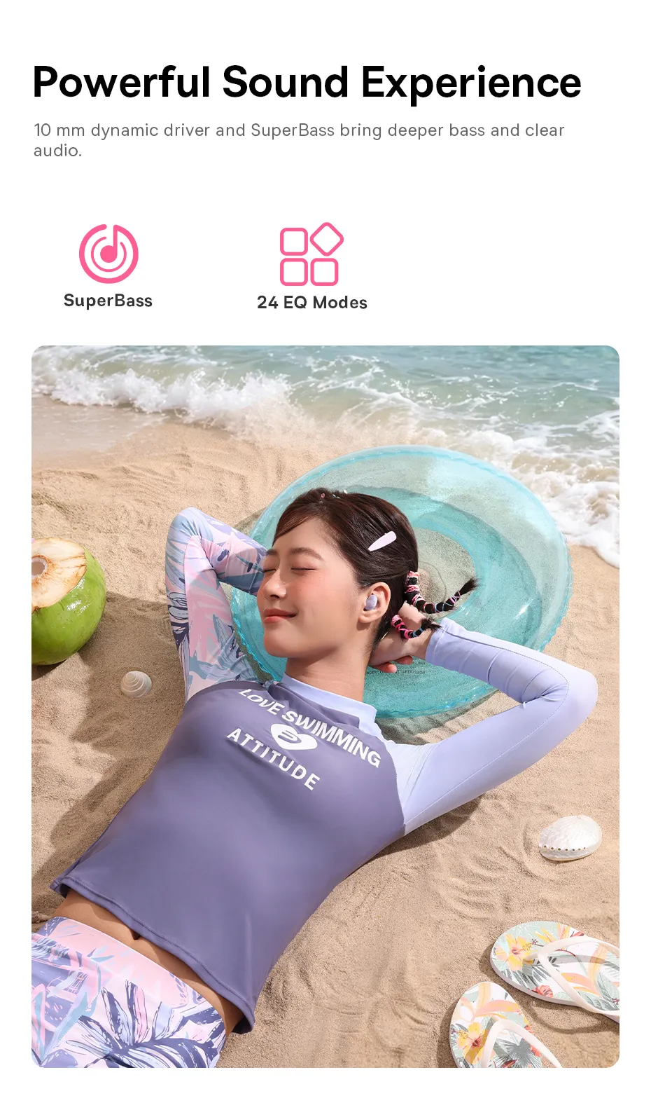 Kết nối Bluetooth V6.0 mượt mà không độ trễ trên tai nghe Baseus