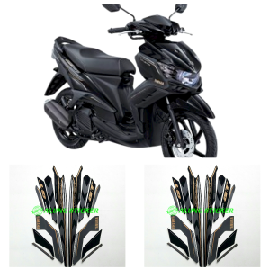 STICKER STRIPING LIST BODY MOTOR XEON GT 125 KARBU 2014 2015 HITAM STANDAR