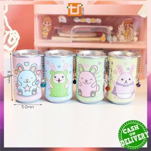 OFM-C792 Tissue Basah Kaleng Mini Korea Karakter Lucu Isi 30 Lembar Sekali Pakai Portable ada Rantai