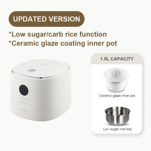 HIMEJI 1.5L Low GI Rice Cooker | Japan Quality & Technology | Non stick inner pot | Reduce sugar/carb rice cooker | Suitable for 5 pax | Multi purpose rice cooker || SG warranty & ready stock