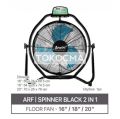 Arashi Spinner Black ARF 16,18,20 RC Kipas Angin Industri Lantai & Dinding 16,18,20 Inch 2in1 + Remote / 3 Speed Button SNI. 