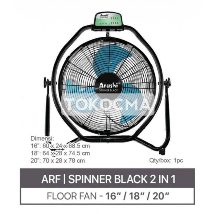Arashi%20Spinner%20Black%20ARF%2016,18,20%20RC%20Kipas%20Angin%20Industri%20Lantai%20&%20Dinding%2016,18,20%20Inch%202in1%20+%20Remote%20/%203%20Speed%20Button%20SNI%20-%20Image%202