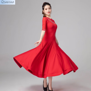 Modern National Standard Waltz Latin Dance Dress Practice Performance Competition Costume