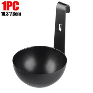 3PCS Stainless Steel Egg Poacher Round Long Handle with Hanging Hook Egg Boiled Mold Creative Kitchen Cooking Steaming Tools
