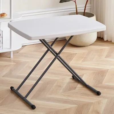 【Daily Suki Store】Foldable Study Dining Table 26x18 Inch - Adjustable Height Heavy Duty Personal Table for Kids & Adults | Portable Multi-Purpose Indoor Outdoor Camping Coffee Table