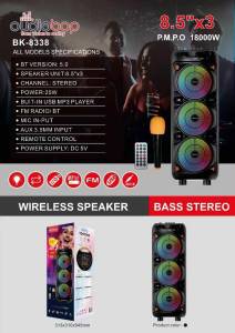 29" BIGGEST DUAL SIZE Dual 8.5"×2 inches Portable SpeakerPORTABLE BLUETOOTH KARAOKE SPEAKER W/ BASS TREBLE FM FREE MIC AUX 6800W USB8802
