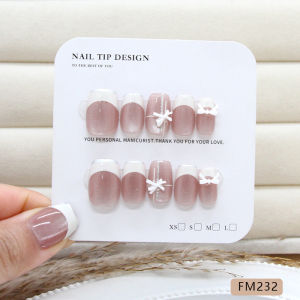 10ชิ้นตาแมวเล็บแบบกดทำมือเล็บปลอมเงางามด้วย FM232สติ๊กเกอร์เจลลี่