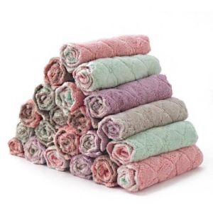 KAIN LAP PIRING DISH TOWEL ANTI MINYAK BAHAN CORAL FLEECE