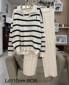 SETELAN RAJUT GARIS IMPORT BOS