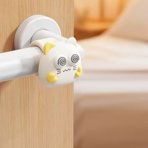 NOBLELYN Cartoon Door Handle Impact Pad Silicone Anti-Shock Door Stopper Portable Silent Doorknob Bumper Pad for Bedroom Decoration