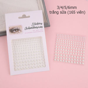 Tấm Sticker Dán Hạt Ngọc 165 Viên Nhiều Kích Thước Có Sẵn Keo Phụ Kiện Makeup Đính Đá 3D Làm Nail Lung Linh Siêu Xinh TIDO TI DO