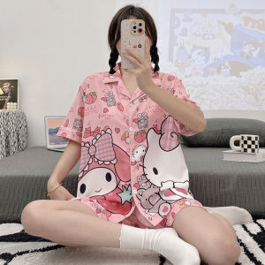 Y&L Fashion New Arrival Summer Cartoon Printed High Quality Cotton Short Sleeve With Shorts Sleepwear/Loungewear Set
