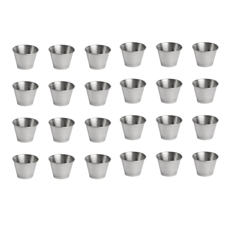 24 Pack Stainless Steel Condiment Sauce Cups,Commercial Grade Dipping ...